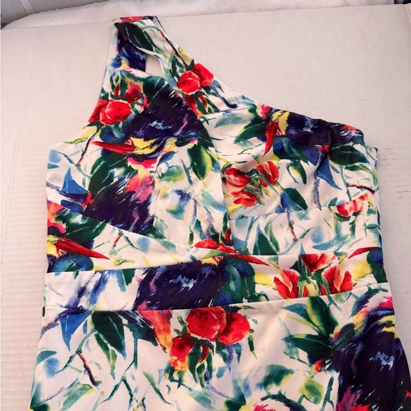 Fashion Nova Vibrant One-Shoulder Dress - Red, Blue, Green - Picture 6 of 13